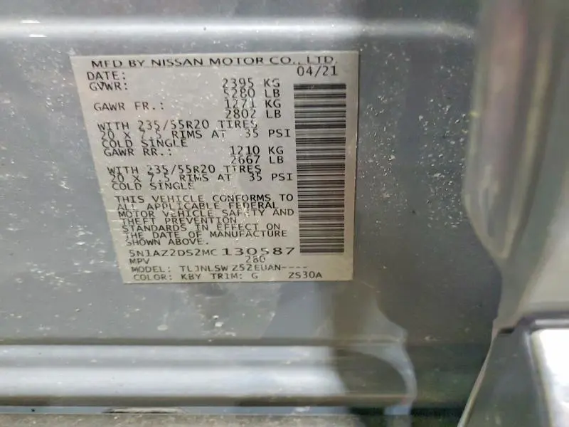 2021 NISSAN MURANO PLATINUM  