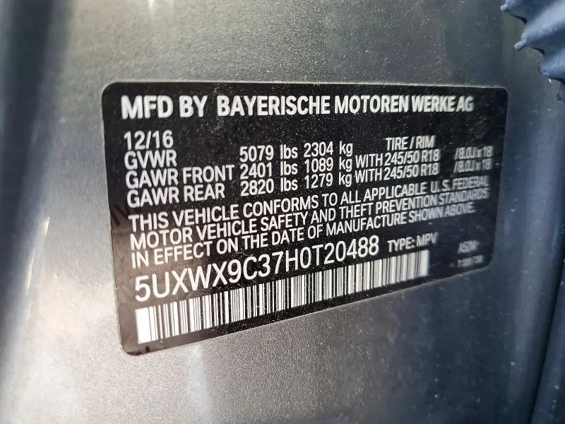 2017 BMW X3 XDRIVE28I  