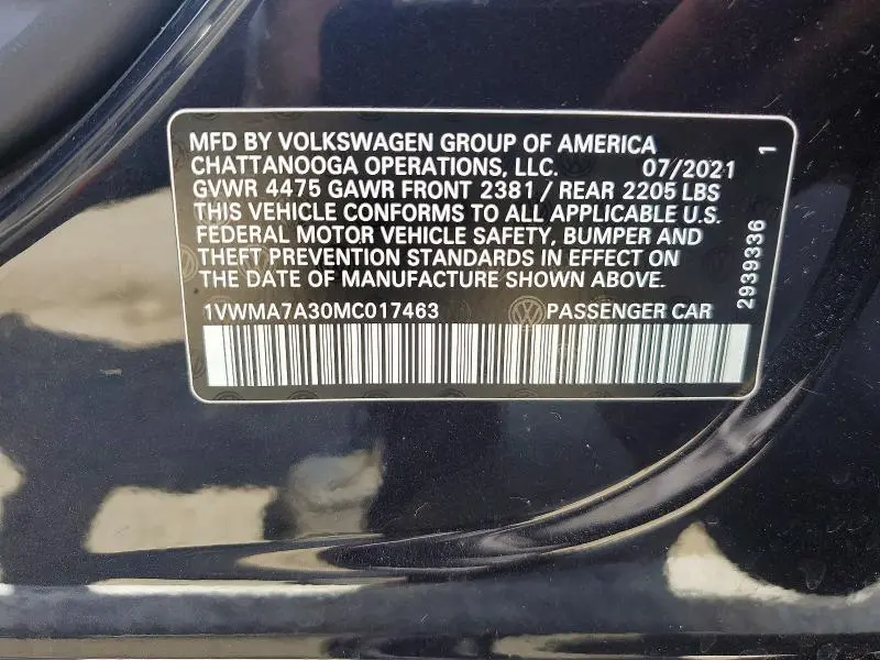 2021 VOLKSWAGEN PASSAT R-LINE  