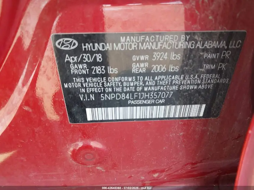 2018 HYUNDAI ELANTRA SEL