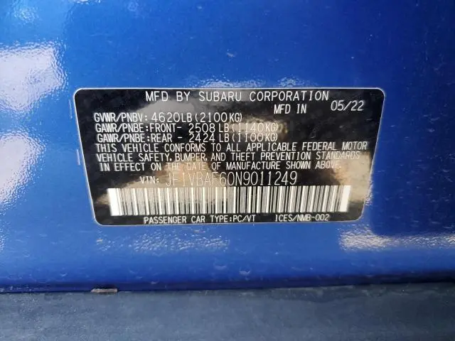 2022 SUBARU WRX PREMIUM  