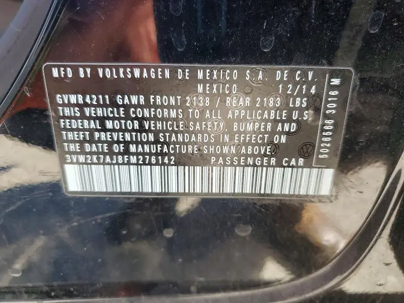 2015 VOLKSWAGEN JETTA BASE  