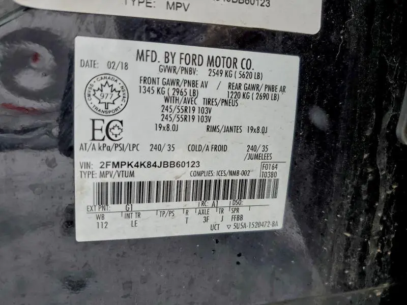 2018 FORD EDGE TITANIUM  