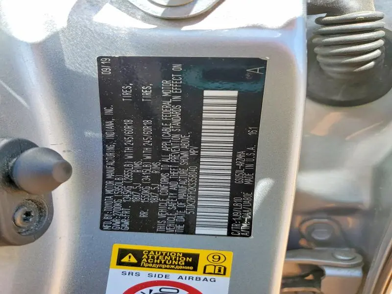 2019 TOYOTA HIGHLANDER XLE  