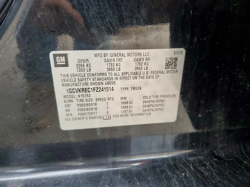 2015 CHEVROLET SILVERADO K1500 LT  