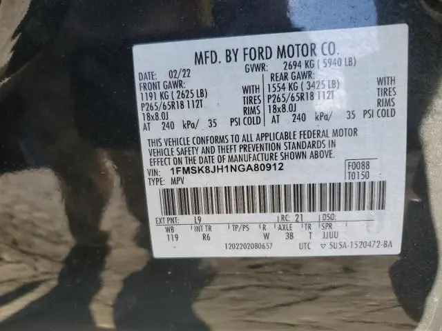 2022 FORD EXPLORER TIMBERLINE  