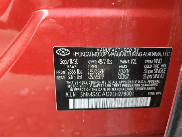 2020 HYUNDAI SANTA FE SEL