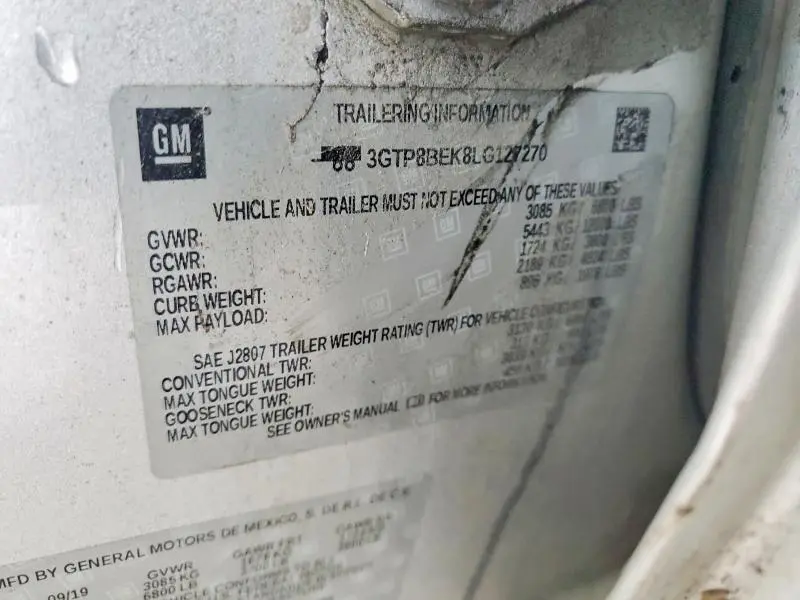 2020 GMC SIERRA C1500 SLE  