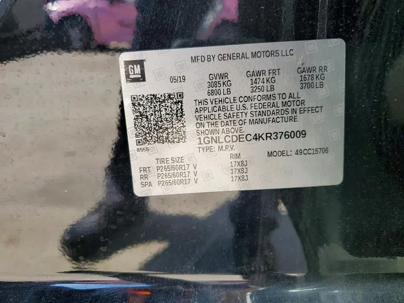 2019 CHEVROLET TAHOE POLICE  