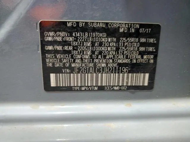 2018 SUBARU CROSSTREK LIMITED  