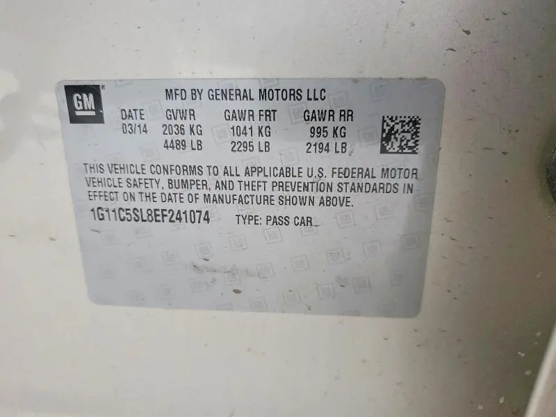 2014 CHEVROLET MALIBU 1LT  