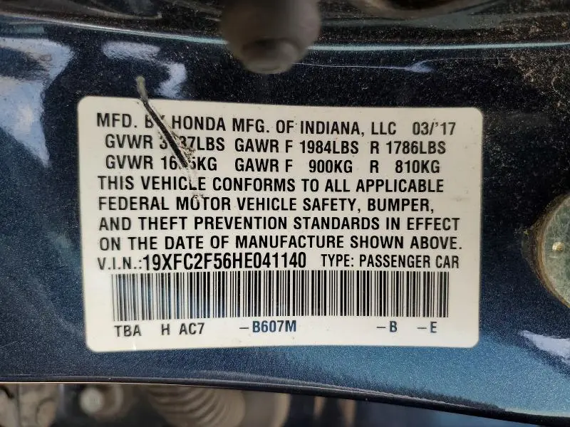2017 HONDA CIVIC LX  