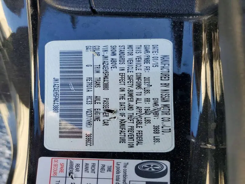 2015 NISSAN 370Z BASE  