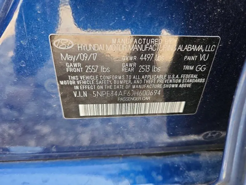 2018 HYUNDAI SONATA LIMITED  