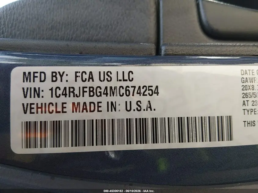 2021 JEEP GRAND CHEROKEE LIMITED X 4X4