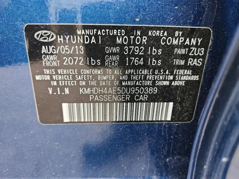 2013 HYUNDAI ELANTRA GLS  