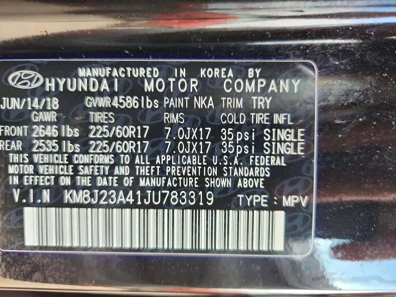 2018 HYUNDAI TUCSON SE  