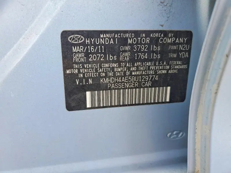 2011 HYUNDAI ELANTRA GLS  