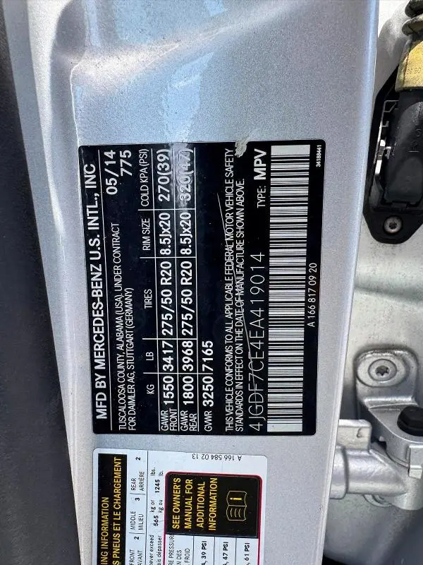 2014 MERCEDES-BENZ GL 450 4MATIC  