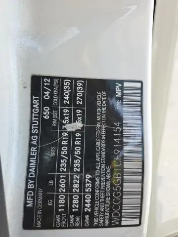 2012 MERCEDES-BENZ GLK 350  