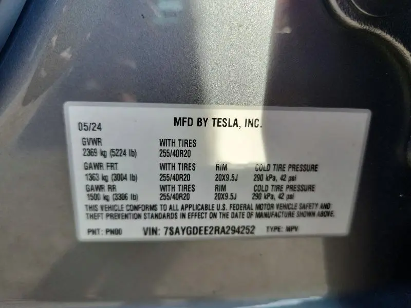 2024 TESLA MODEL Y   