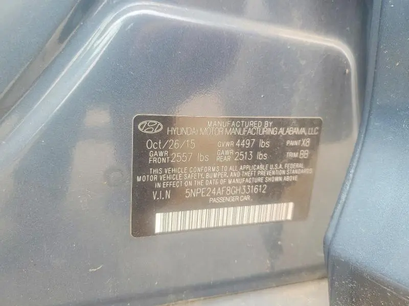 2016 HYUNDAI SONATA SE  