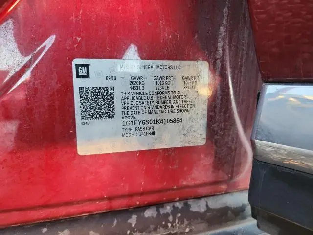 2019 CHEVROLET BOLT EV LT  