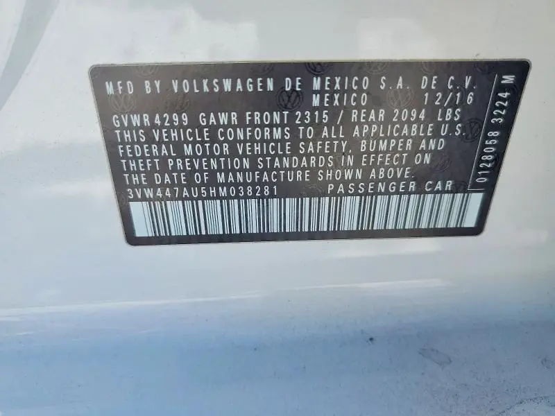 2017 VOLKSWAGEN GTI S/SE  