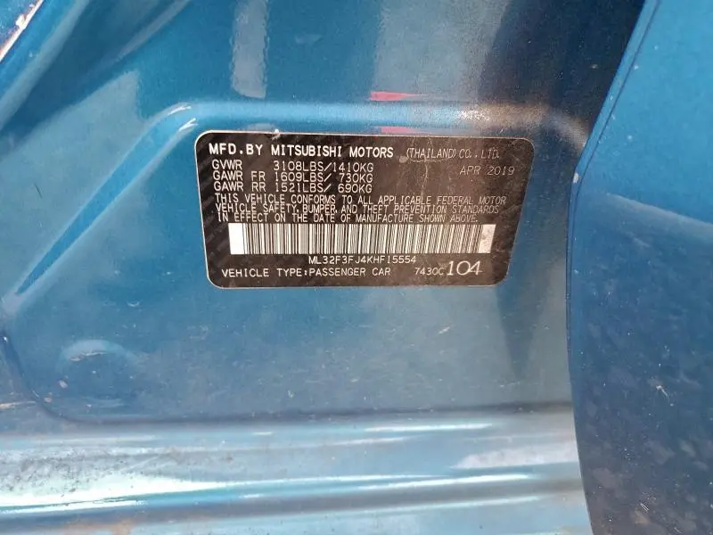 2019 MITSUBISHI MIRAGE G4 ES  