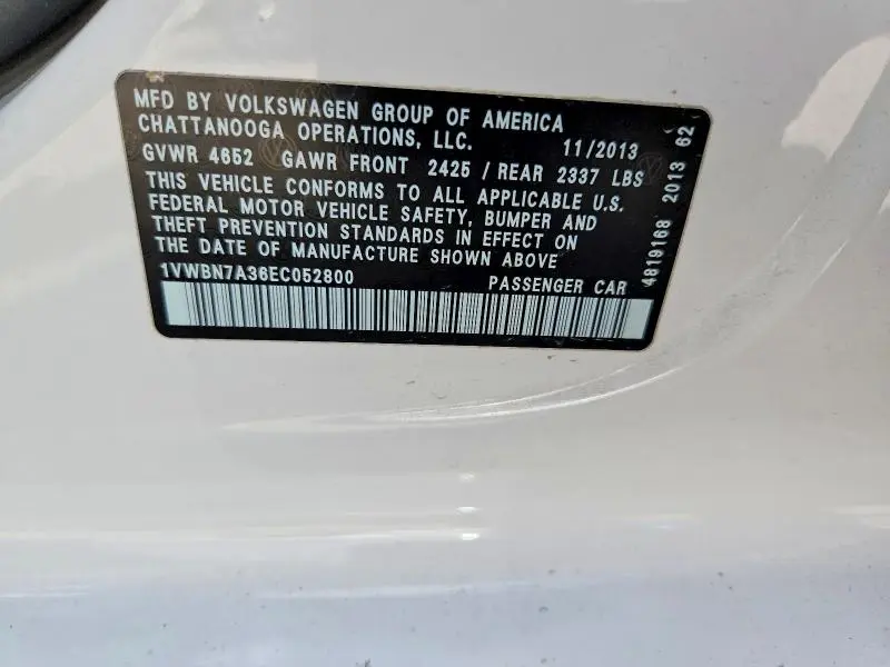 2014 VOLKSWAGEN PASSAT SE  