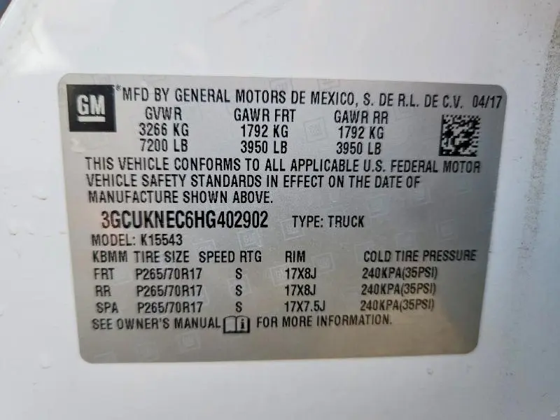 2017 CHEVROLET SILVERADO K1500  