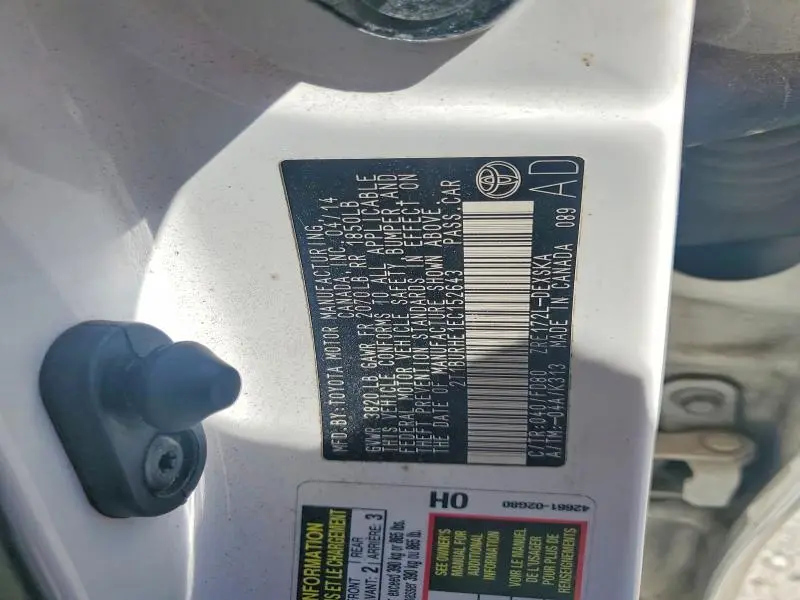 2014 TOYOTA COROLLA S PLUS  