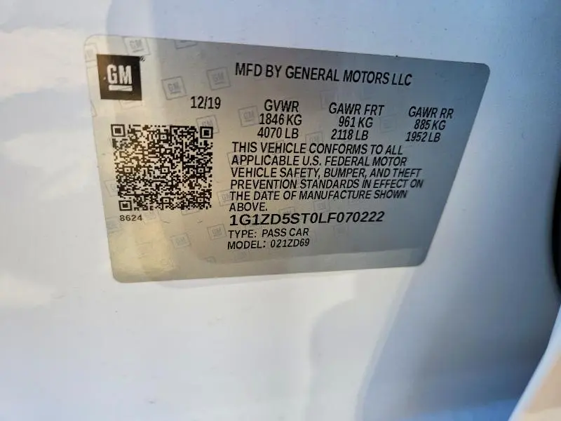 2020 CHEVROLET MALIBU LT  