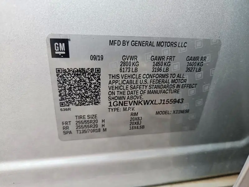 2020 CHEVROLET TRAVERSE   