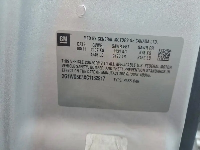 2012 CHEVROLET IMPALA LT  