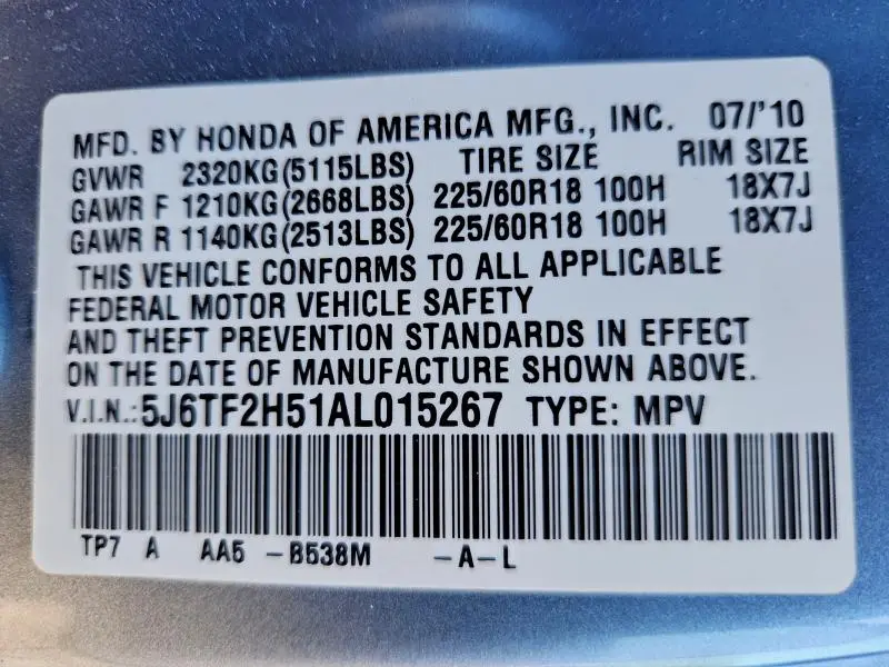 2010 HONDA ACCORD CROSSTOUR EXL  