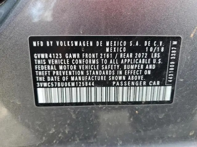 2019 VOLKSWAGEN JETTA S  