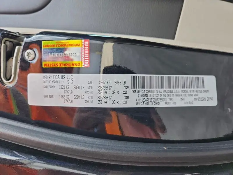 2017 CHRYSLER PACIFICA TOURING L PLUS  