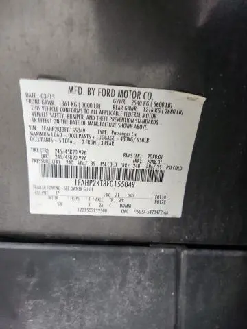 2015 FORD TAURUS SHO