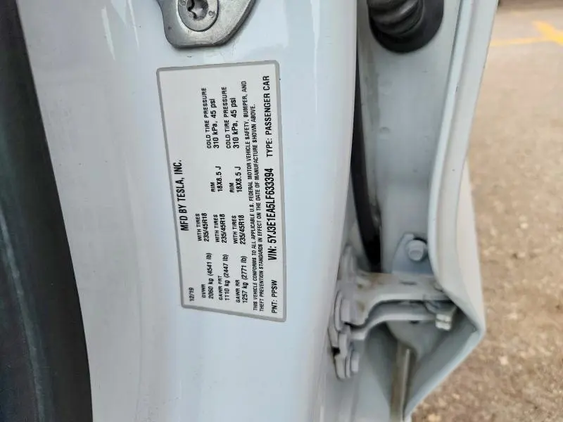 2020 TESLA MODEL 3   