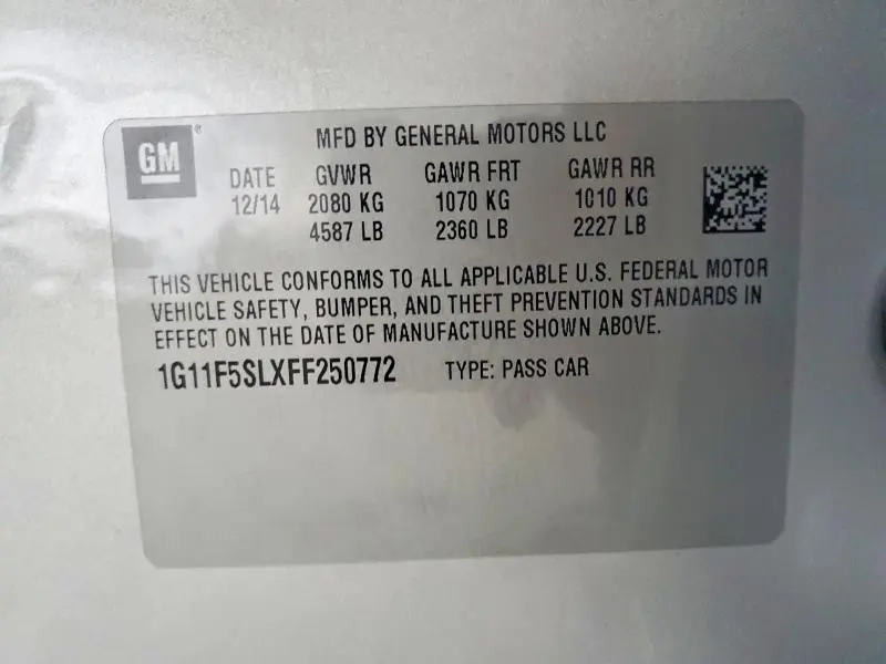 2015 CHEVROLET MALIBU LTZ  