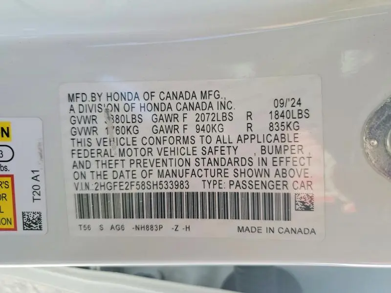 2025 HONDA CIVIC SPORT  