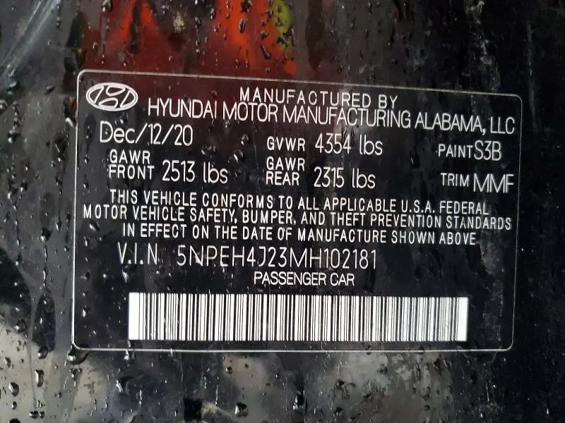 2021 HYUNDAI SONATA LIMITED  