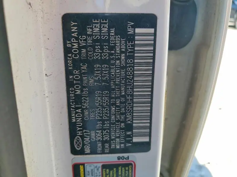 2017 HYUNDAI SANTA FE SE ULTIMATE  