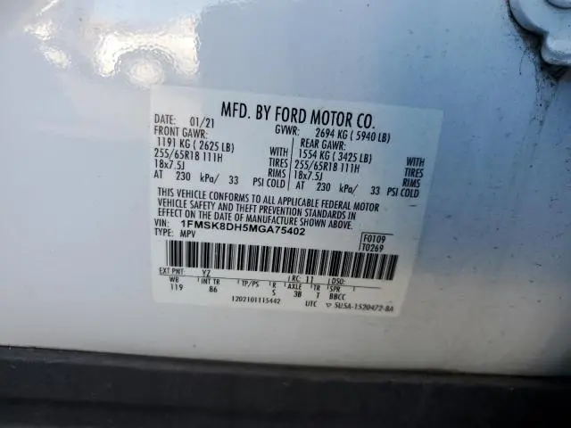 2021 FORD EXPLORER XLT  