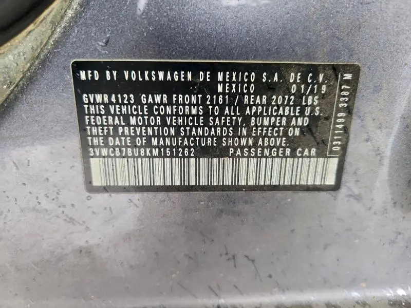 2019 VOLKSWAGEN JETTA S  