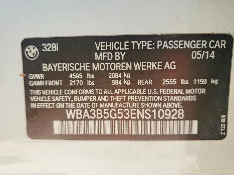 2014 BMW 328 XI SULEV  