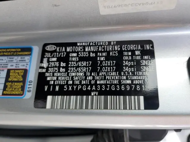 2018 KIA SORENTO LX  