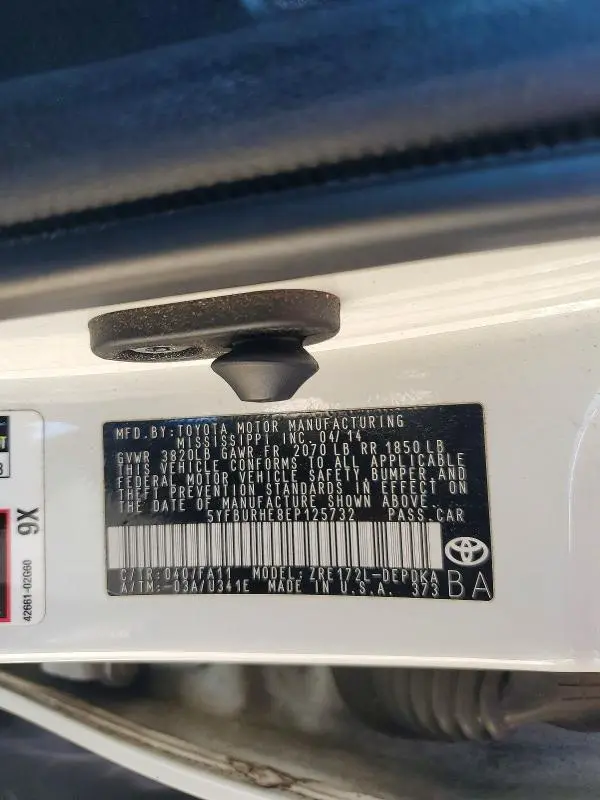 2014 TOYOTA COROLLA L  