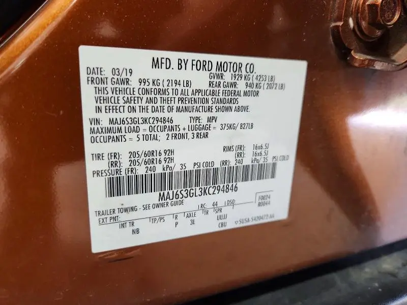 2019 FORD ECOSPORT SE  